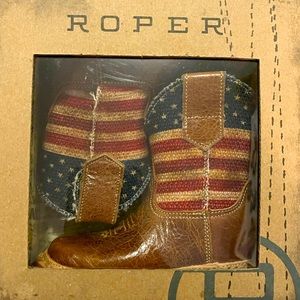 Roper Vintage American Flag Velcro Boots infant size 2